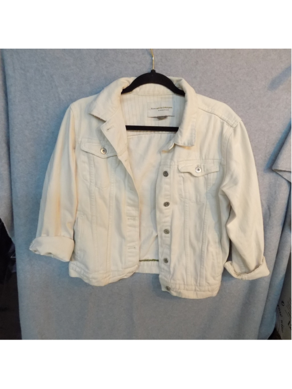 Women's Anthropologie Pilcro and the Letterpress Jean Jacket Beige Size S